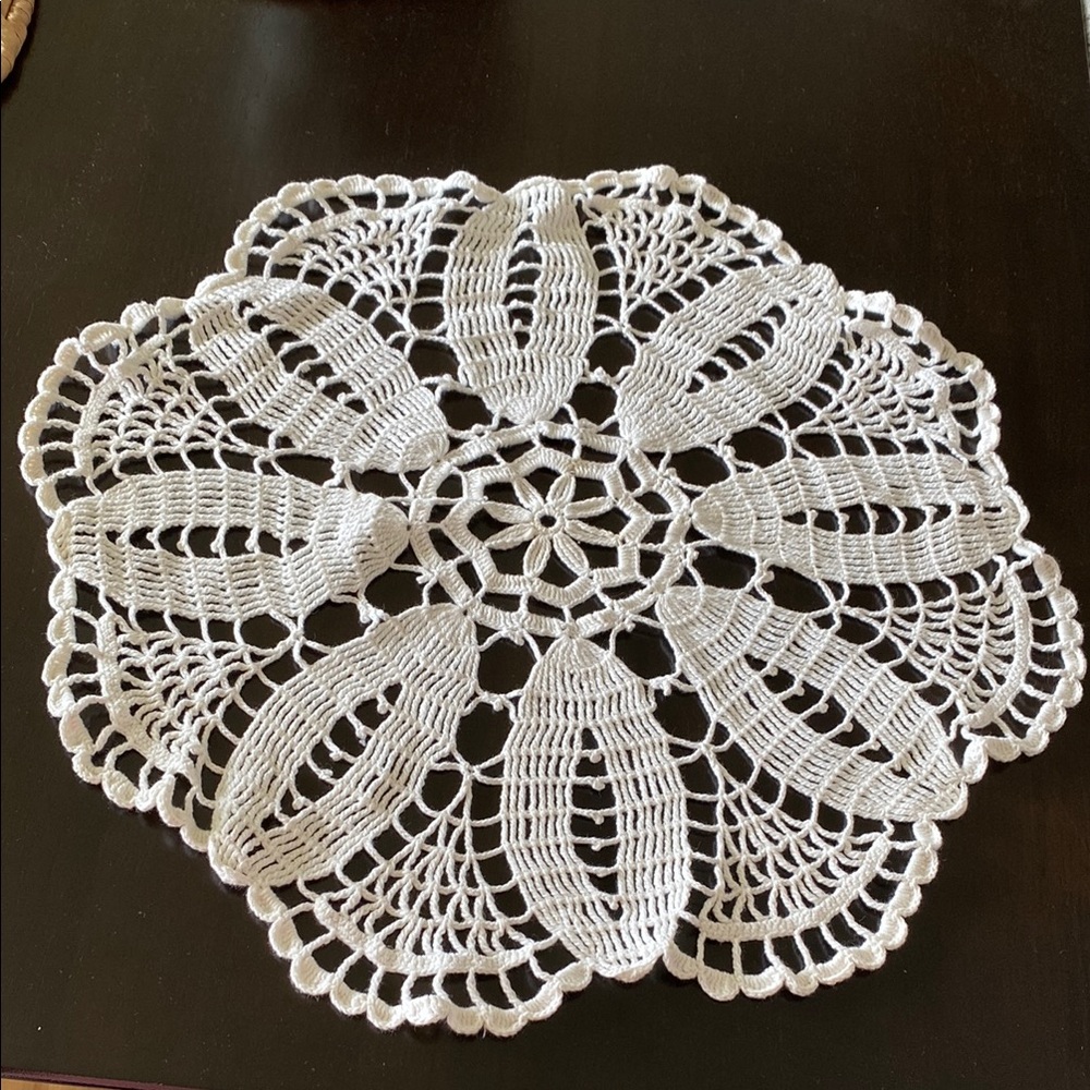 Vintage Handmade White Crochet Doily!
